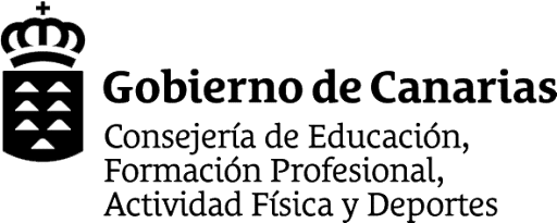 logo Gobierno de Canarias, Consejería de Educación, Fomración Profesional, Actividad Física y Deportes